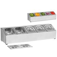 ekspozytor stojak na pojemniki gastronomiczne 5 x gn1/6 + 5 x pojemniki