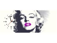 100X40CM ZEGAR MARILYN MONROE FIOLETOWYMI USTAMI OBRAZ