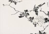 Plakat 100x70cm Pallas’s Blue Robin, Kashu Vintage do Salomu