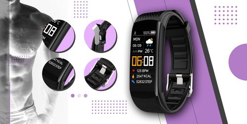 Smartband Giewont Fit&GO Duo GW200-8 - Black + Pasek Touch of Lavender na Arena.pl