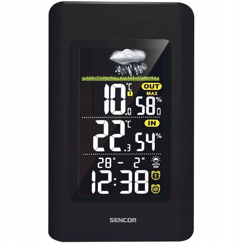 Stacja pogodowa LCD termometr zegar budzik data 3 CZUJNIKI Sencor SWS 4270 na Arena.pl