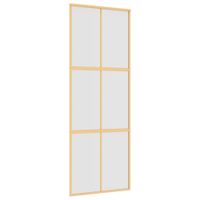 Drzwi przesuwne, złote, 76x205 cm, mrożone szkło ESG, aluminium