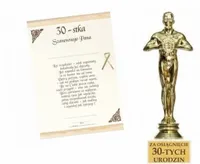 Dyplom Karta i statuetka zestaw prezent urodziny życzenia uniwersalne