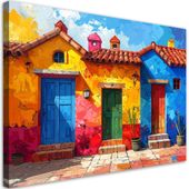 Obraz do pokoju dziecka salonu kuchni, Kolorowe domy budynki