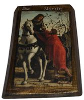 Ikona Święty Marcin patron hotelarzy, młynarzy, tkaczy, żołnierzy