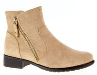 Botki zamszowe na niskim obcasie khaki Rozmiar obuwia - 39