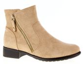 Botki zamszowe na niskim obcasie khaki Rozmiar obuwia - 38