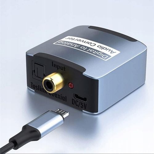 KONWERTER PRZEJŚCIÓWKA DAC ADAPTER OPTYCZNY COAXIAL TOSLINK DO 2x RCA na Arena.pl