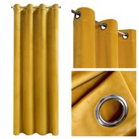 Zasłona gotowa na przelotkach Eurofirany 140X250 MELANIE musztardowy
