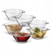 Zestaw MISECZEK Szklane BULIONÓWKI do ZUPY Z Uchwytami Tadar 6 x 400 ml