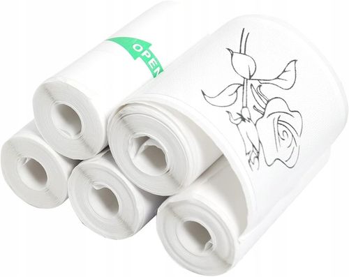 5x ROLEK PAPIER TERMICZNY SAMOPRZYLEPNY DO DRUKUŚ ROLKI WKŁADY 5 ROLEK na Arena.pl