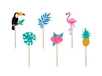 Pikery papierowe kształty Hawaii Party, 6 szt.