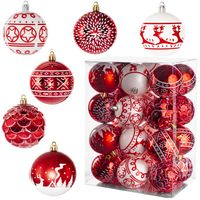 BOMBKI CHOINKOWE NIETŁUKĄCE OZDOBY ŚWIĄTECZNE ZESTAW BOMBEK 24 SZT