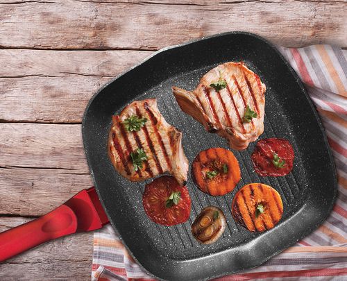 patelnia granitowa grillowa 28cm berlinger haus red metallic line bh-1271 na Arena.pl