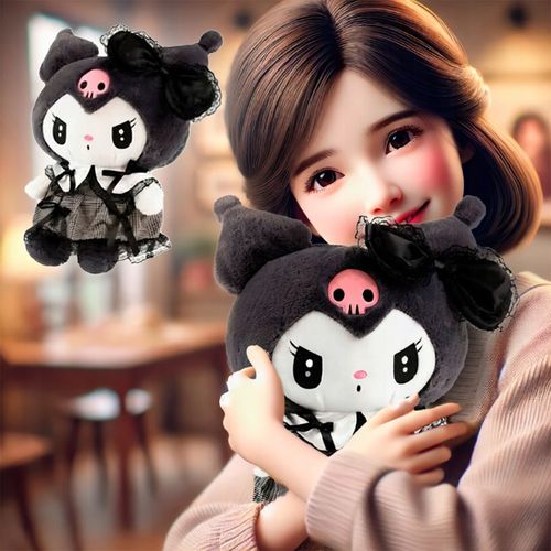 HELLO KITTY KUROMI MASKOTKA PLUSZAK ZABAWKA CZARNA SUKIENKA KOTEK 35CM na Arena.pl