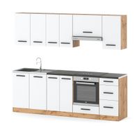 Kuchnia Mokka Plus 2.4m Modułowa Pojemna Z Blatem Duża Wotan Biała Mat