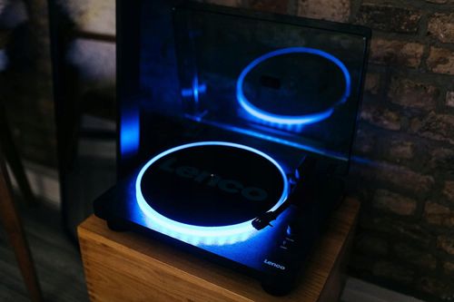 Gramofon LENCO LS-50LEDBK z głośnikami LED USB napęd pasowy 33, 45 i 78 obr na Arena.pl