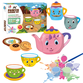 Zestaw Do Herbaty Do Malowania Dinozaury Ciasteczka Filiżanki Mały Artysta