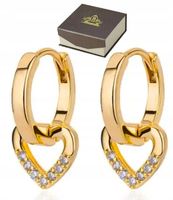 Złote Kolczyki Dla Dziecka Dziewczynki Serca Stal Chirurgiczna Szlachetna