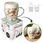 szklanka termiczna z białymi kwiatami w środku, hortensje 300ml 1szt