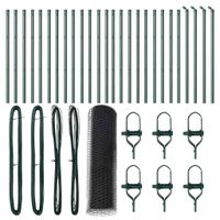 Ogrodzenie z słupkami Szary 0.4 x 50 m Stal pokryta PCV