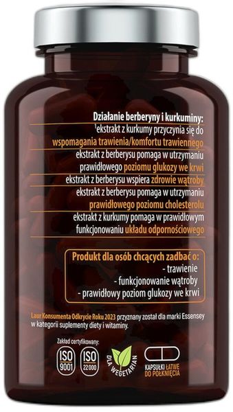 Berberyna + Kurkumina ESSENSEY (90 kapsułek) zdjęcie 2