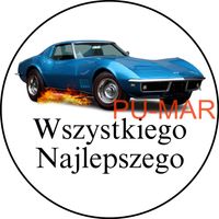Opłatek na tort Urodziny Chevrolet Corvette Auto Samochód Bryka Logo