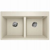 ZLEWOZMYWAK GRANITOWY 2 KOMORY LAVELLO ELLE 2.0 PIASKOWY