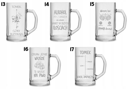 Duży kufel do piwa na prezent z grawerem 640ml logo tekst urodziny na Arena.pl