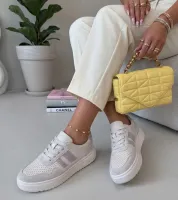 Beżowe Sneakersy Ze Skóry Naturalnej Cambell 37