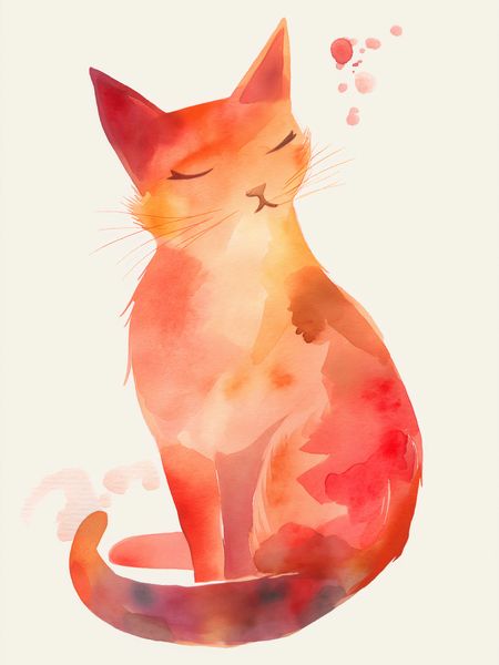 Plakat 15x20cm Akwarelowy Kot zdjęcie 1