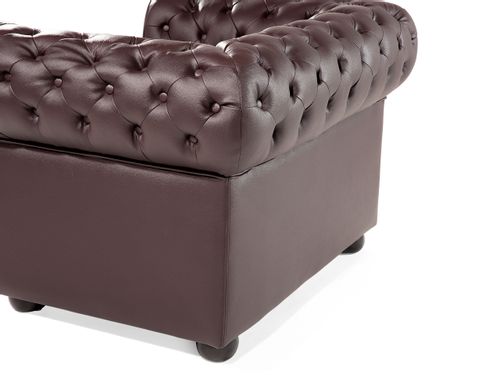 Fotel skórzany brązowy CHESTERFIELD na Arena.pl