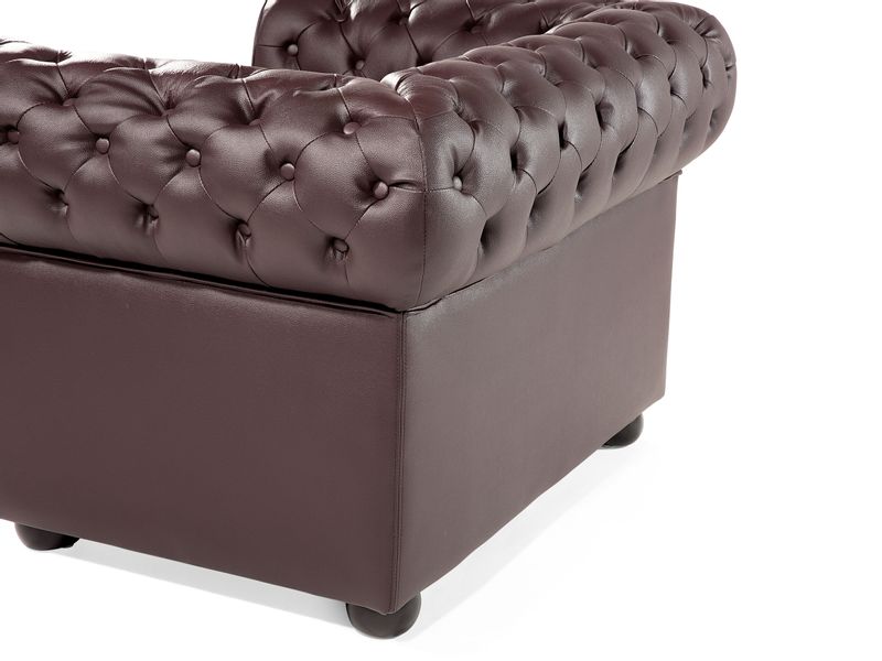 Fotel skórzany brązowy CHESTERFIELD zdjęcie 5