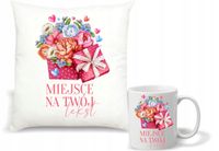 Zestaw PODUSZKA + KUBEK z TWOIM nadrukiem DOWOLNY TEKST GRAFIKA PREZENT