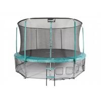 Trampolina Ogrodowa Jumpi 435cm/14FT Maxy Comfort Zielona Z Wewnętrzną