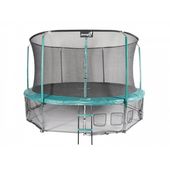 Trampolina Ogrodowa Jumpi 435cm/14FT Maxy Comfort Zielona Z Wewnętrzną