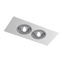 Wpust LAMPA sufitowa EBINO H 7320 Shilo prostokątna OPRAWA metalowy WPUST do zabudowy biały