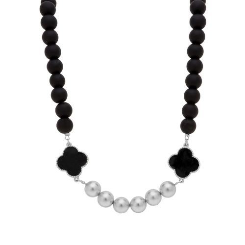 naszyjnik onyks z koniczynką (c21/kor/36ag) na Arena.pl