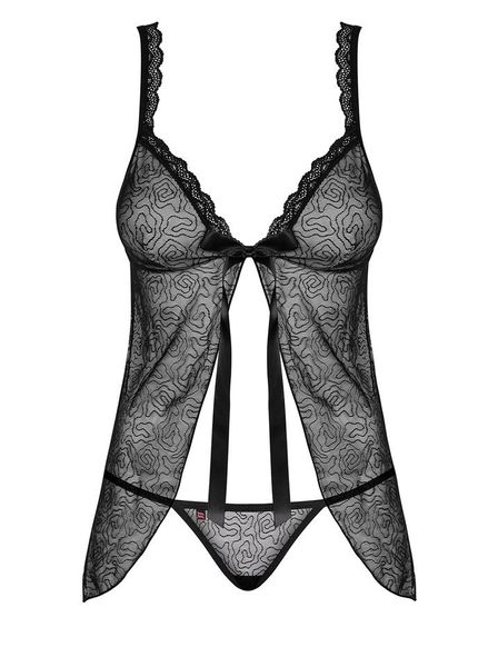 Komplet Babydoll i Stringi - Obsessive 877-BAB-1 S/M zdjęcie 3