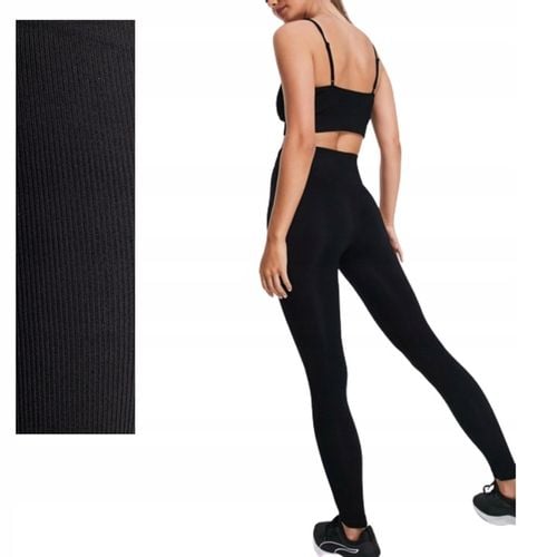 Legginsy PRĄŻKOWANE modelujące WYSOKI STAN wyszczuplające DŁUGIE prążek M/L na Arena.pl