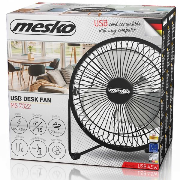 Wentylator biurkowy 15cm USB Mesko MS 7322 zdjęcie 13