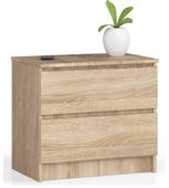 SZAFKA NOCNA K 60 cm 2 SZUFLADY DĄB SONOMA