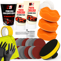DUŻY ZESTAW DO POLEROWANIA LAMP REFLEKTORÓW GĄBKI PASTA POWŁOKA PAD PAPIER