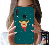 ETUI DO SAMSUNG GALAXY A40 - RENIFER NA ZIELONYM TLE ŚWIĄTECZNE WZORY