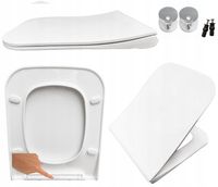 Deska sedesowa wolnoopadająca uniwersalna prostokątna wypinana met zawiasy