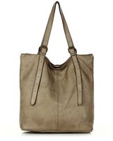 Torebka damska shopper z regulacją rączek skóra old pelle - MARCO MAZZINI beż taupe
