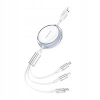 2 x Foneng Szybki Odporny Kabel Przewód Rozwijany 3W1 Micr Usb Usb-C Lightn