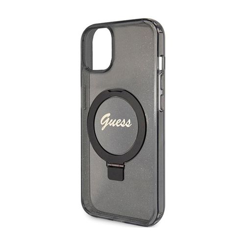 Guess Ring Stand Script Glitter MagSafe - Etui iPhone 15 (czarny) na Arena.pl