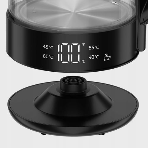 Czajnik Elektryczny LED SMART 2000W Szklany 1,7L Technologia WARM Czarny na Arena.pl