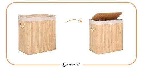 KOSZ BAMBUSOWY NA PRANIE BIELIZNĘ Z POKRYWĄ POJEMNIK DUŻY 150L BAMBUS na Arena.pl